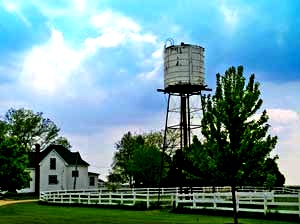 Farmhouse with watertower